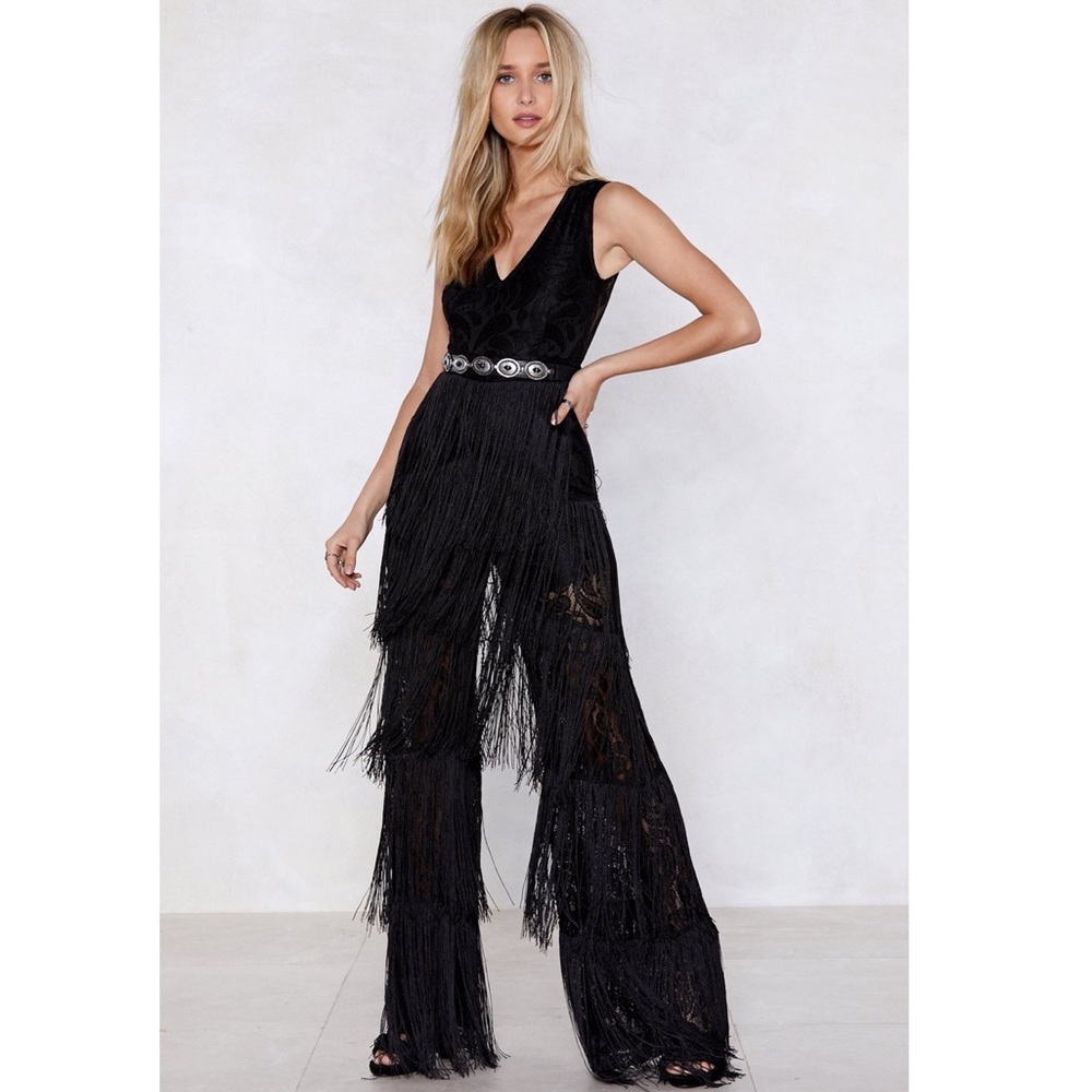Nasty Gal Shake Your Body Lace Jumpsuit NWT